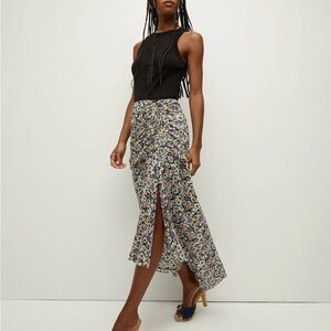Veronica Beard Floral Print Midi Skirt